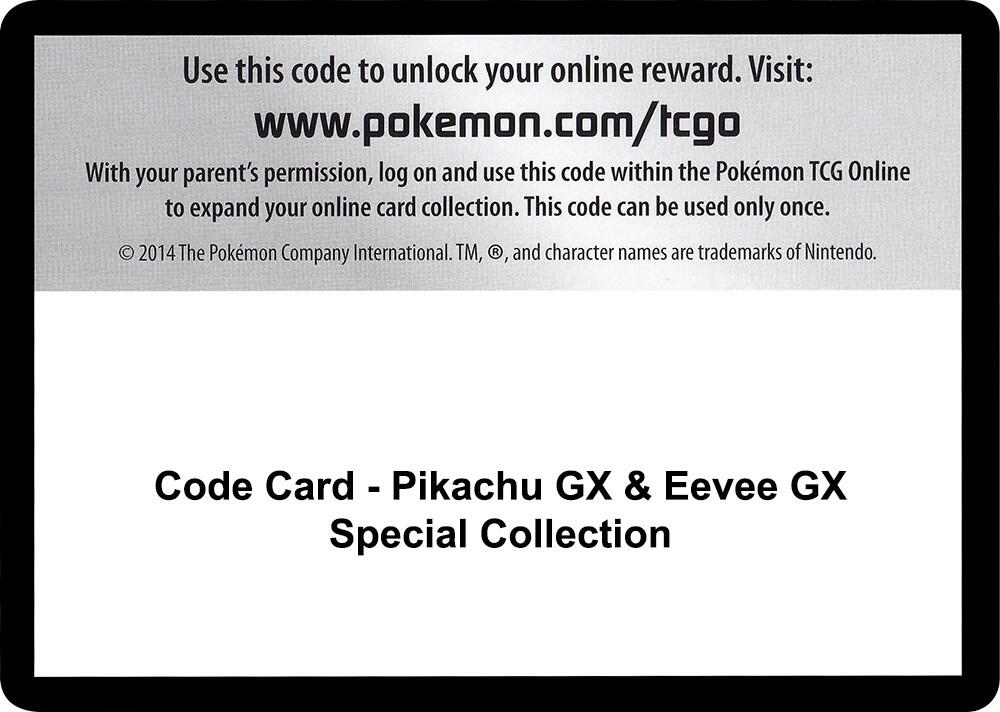 Code Card - Pikachu GX & Eevee GX Special Collection