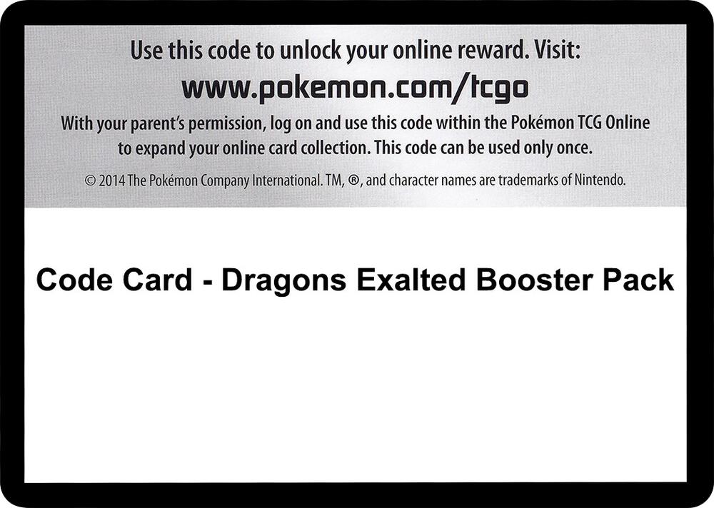 Code Card - Dragons Exalted Booster Pack