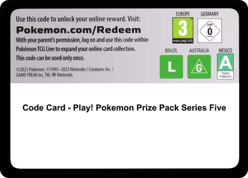 Code Card - Play! Pokemon Prize Pack Series Five