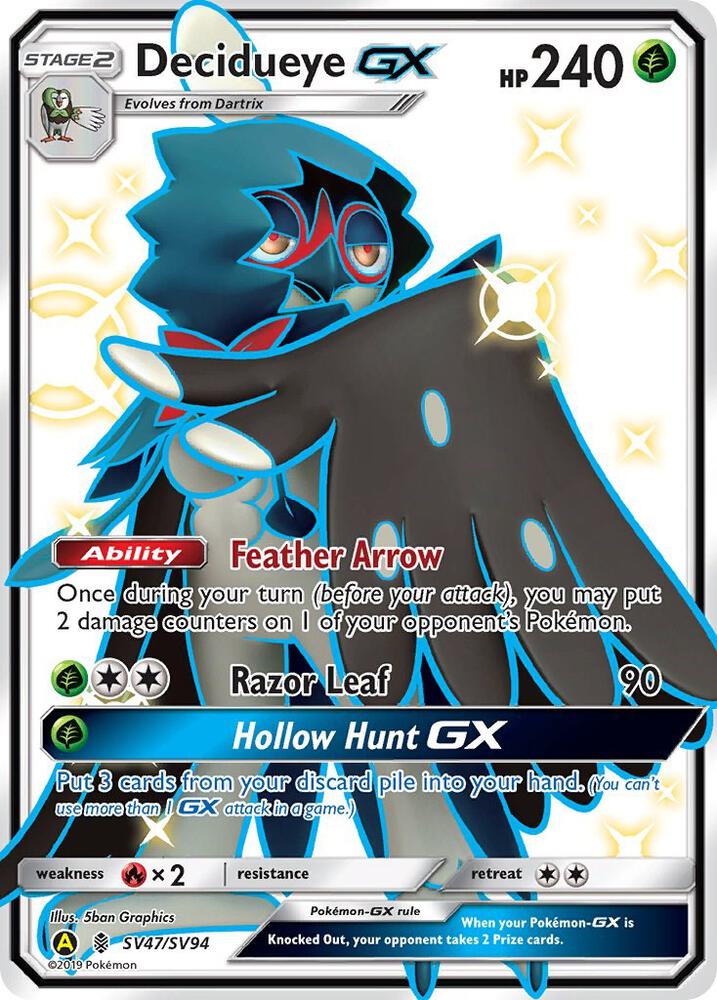 Decidueye GX #SV47 Pokemon Hidden Fates