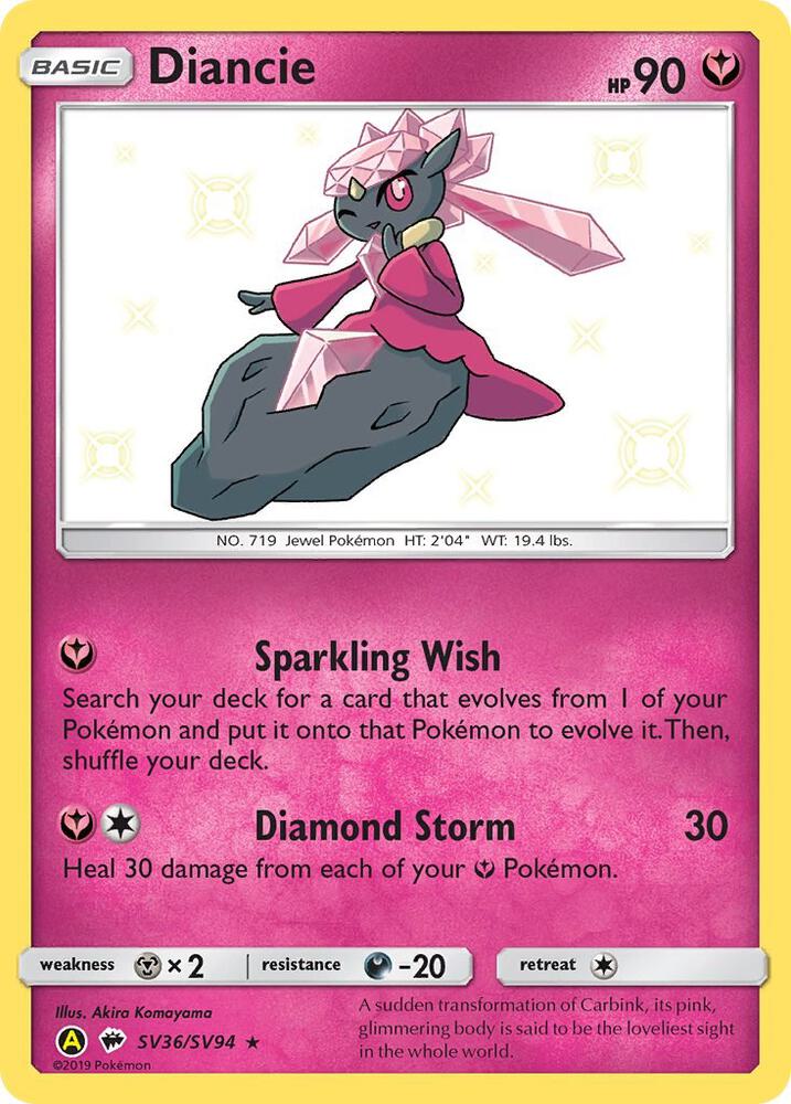 Diancie #SV36 Pokemon Hidden Fates