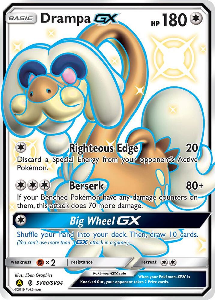 Drampa GX #SV80 Pokemon Hidden Fates