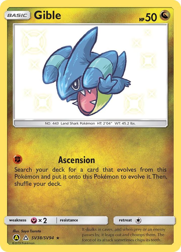 Gible #SV38 Pokemon Hidden Fates