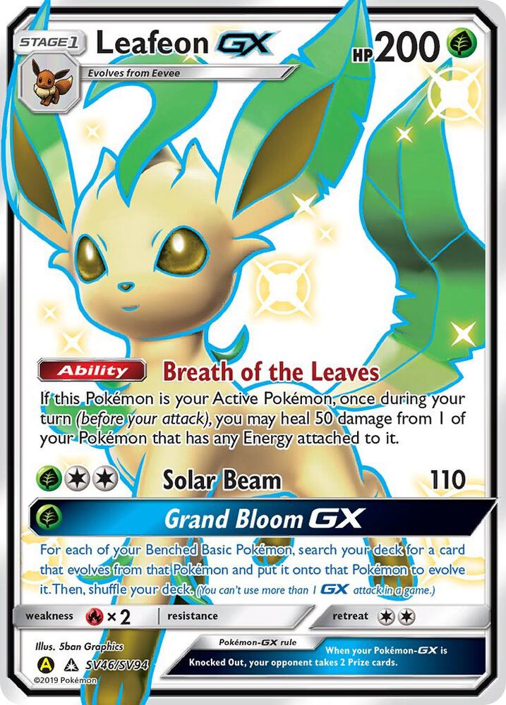 Leafeon GX #SV46 Pokemon Hidden Fates