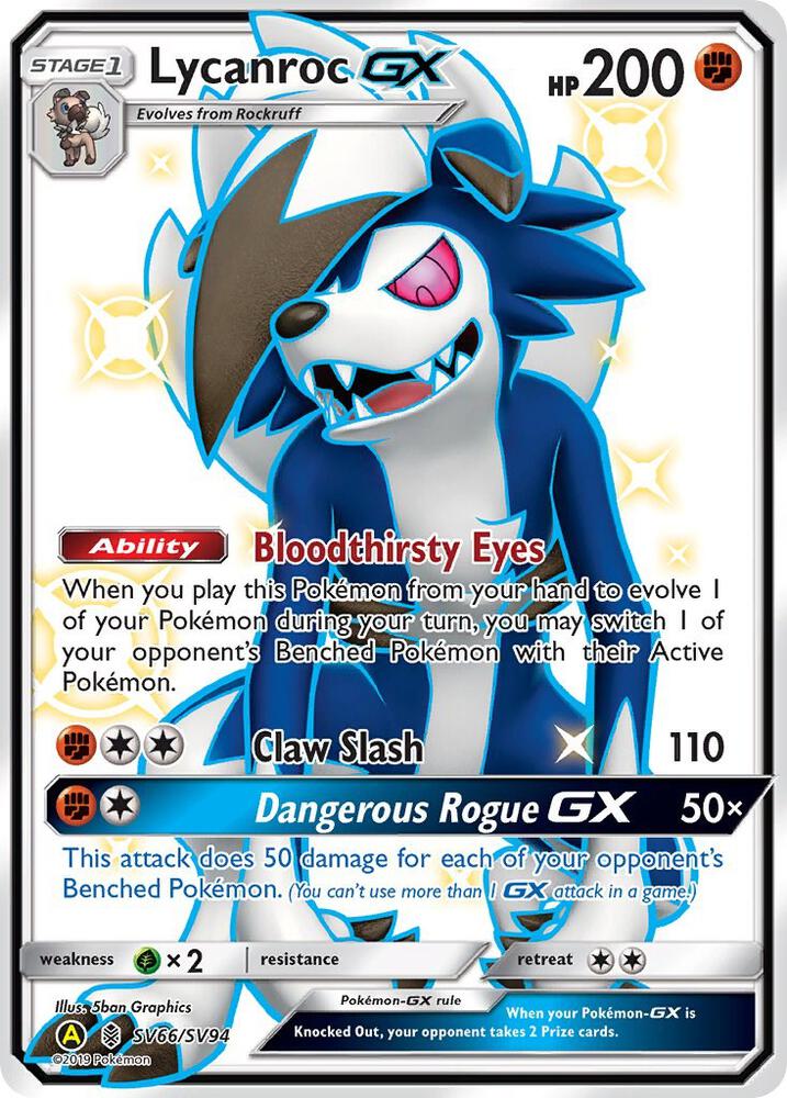 Lycanroc GX #SV66 Pokemon Hidden Fates