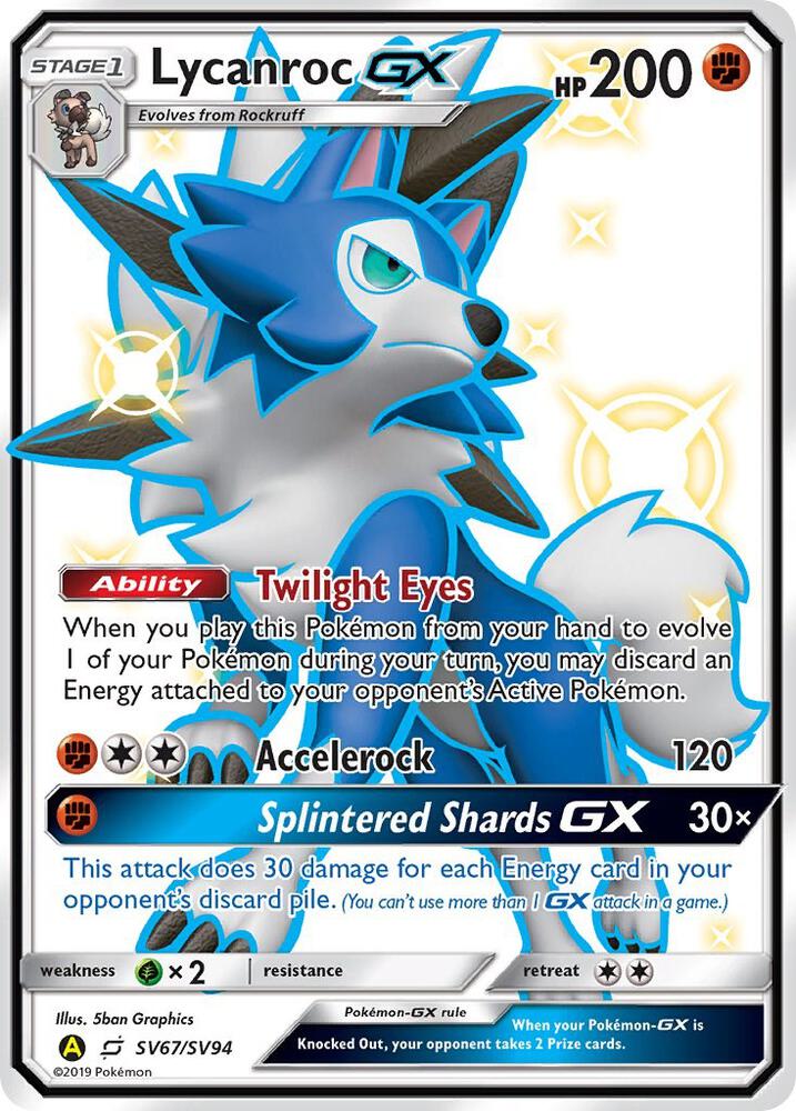 Lycanroc GX #SV67 Pokemon Hidden Fates
