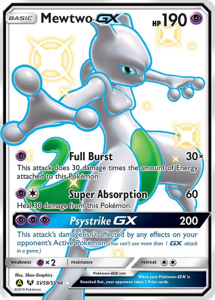 Mewtwo GX #SV59 Pokemon Hidden Fates