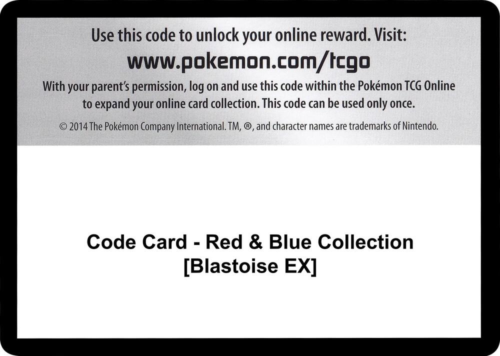 Code Card - Red & Blue Collection [Blastoise EX]
