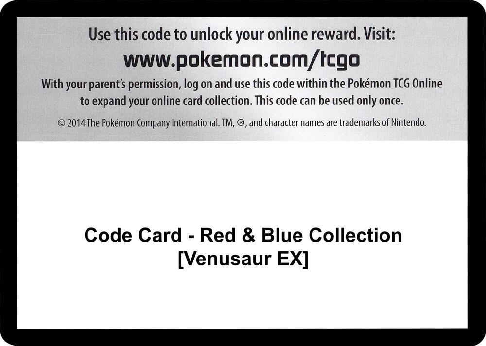 Code Card - Red & Blue Collection [Venusaur EX]