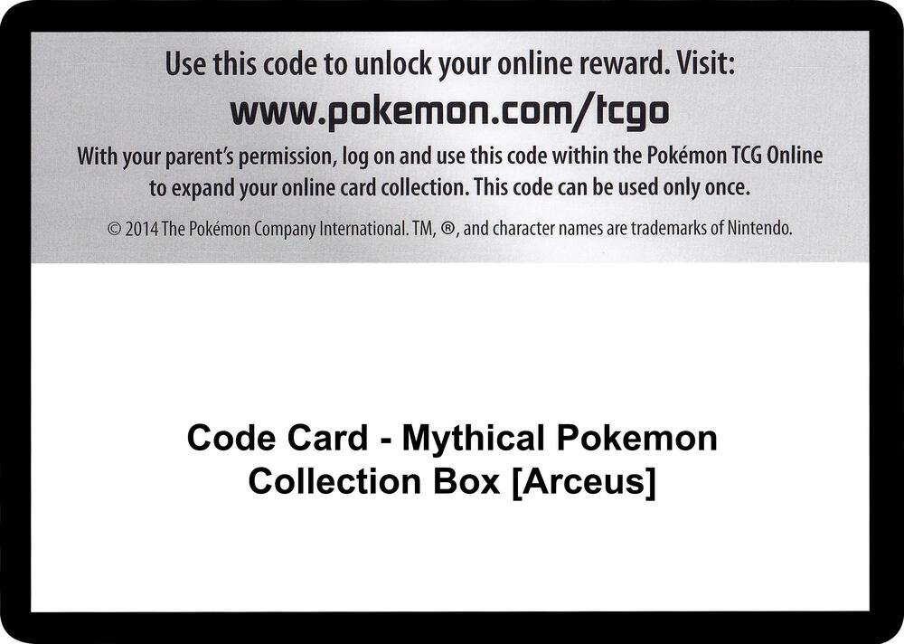Code Card - Mythical Pokemon Collection Box [Arceus]