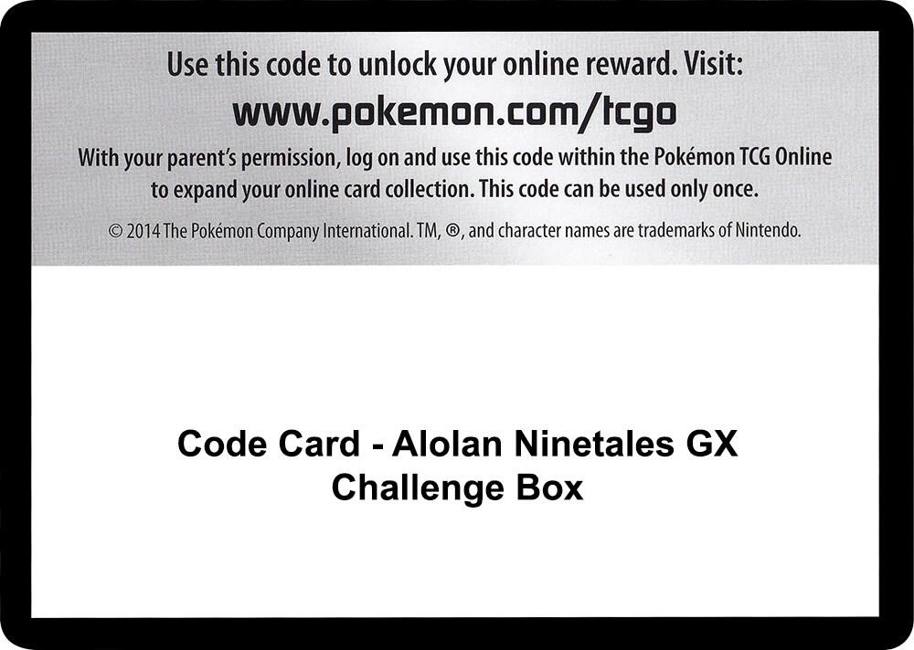 Code Card - Alolan Ninetales GX Challenge Box