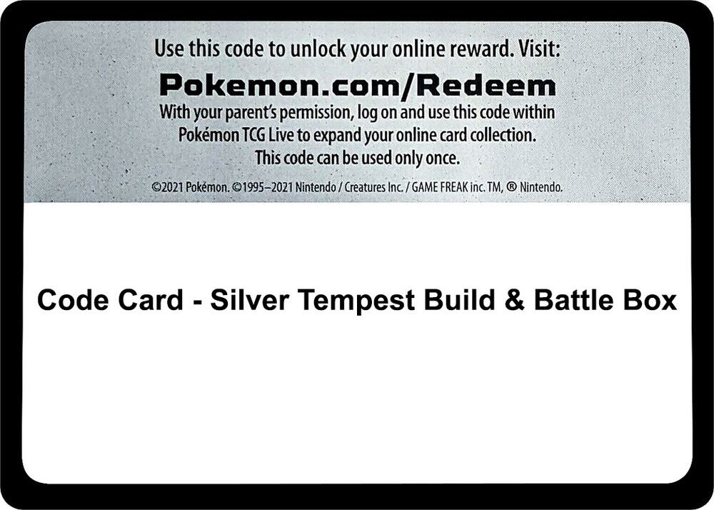 Code Card - Silver Tempest Build & Battle Box