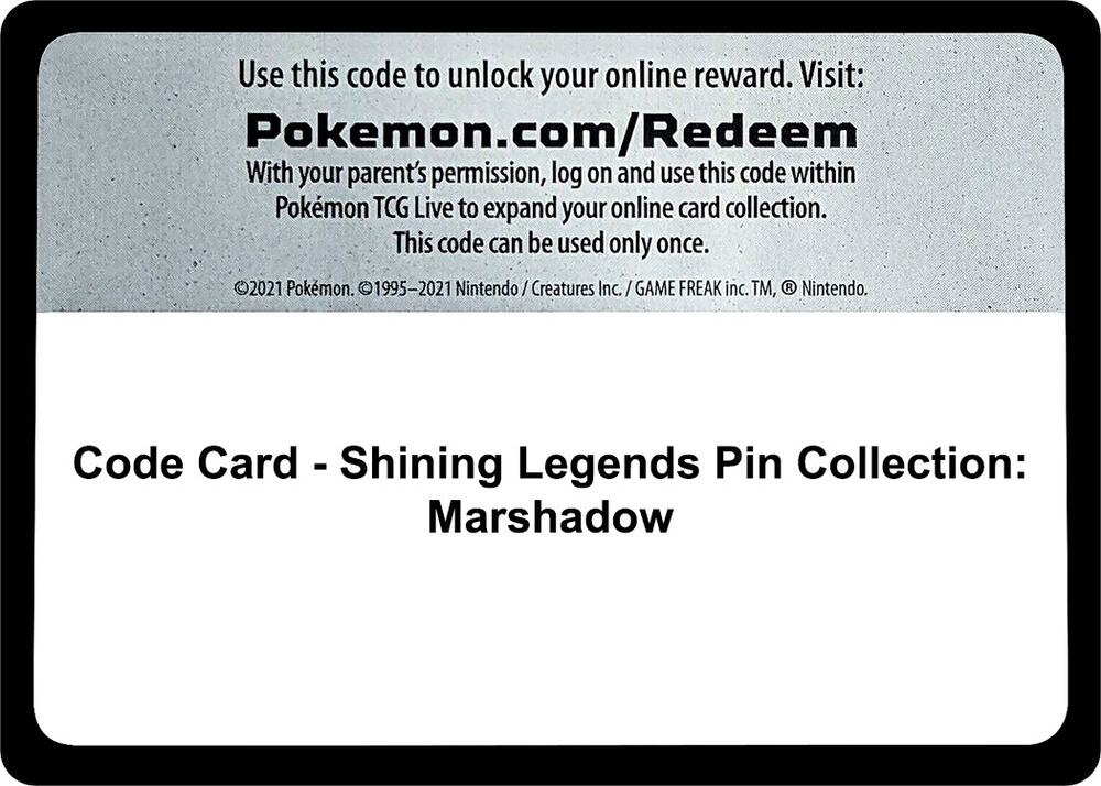 Code Card - Shining Legends Pin Collection: Marshadow