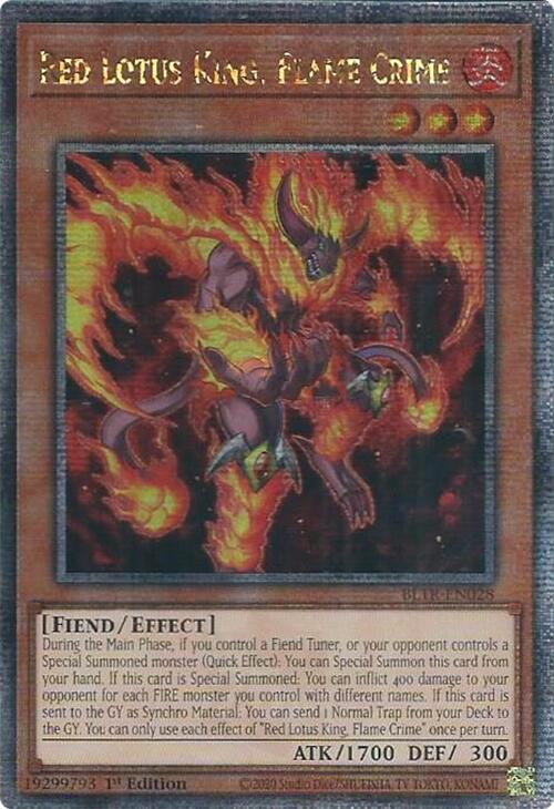 Red Lotus King, Flame Crime (Quarter Century Secret Rare)