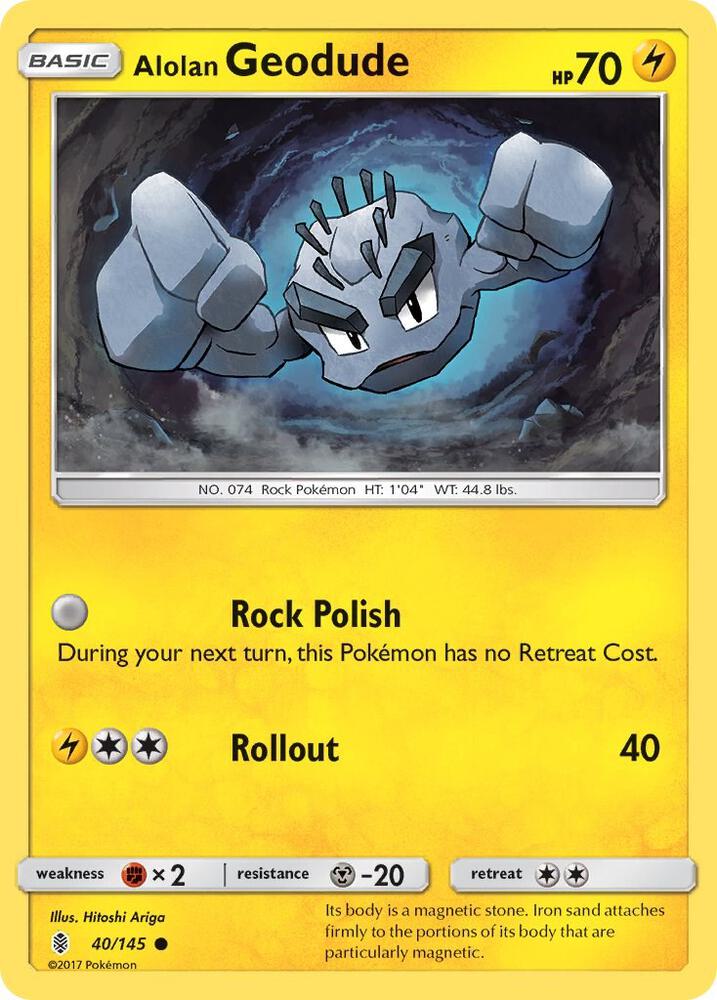 Alolan Geodude [Reverse Holo] #40 Pokemon Guardians Rising